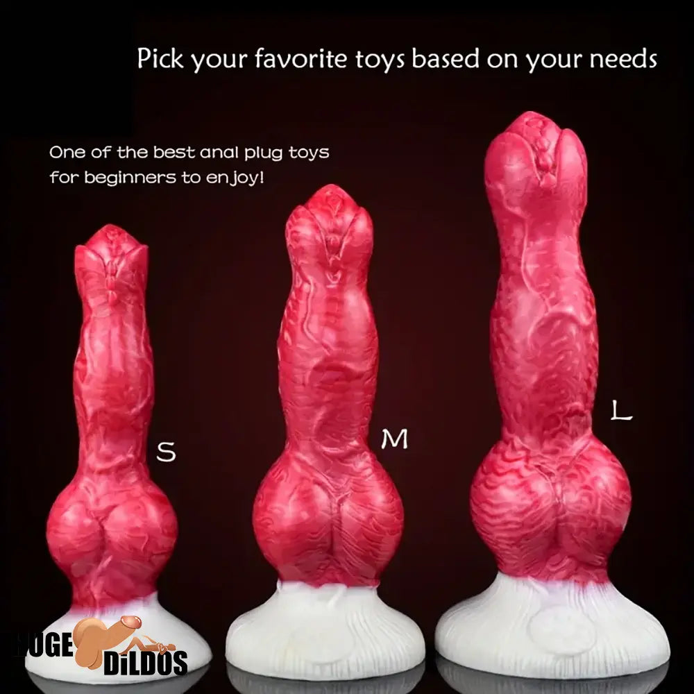 8.27in 9.2in 10.8in Fantasy Dog Cock Silicone Big Knot Soft Clit Sex Dildo