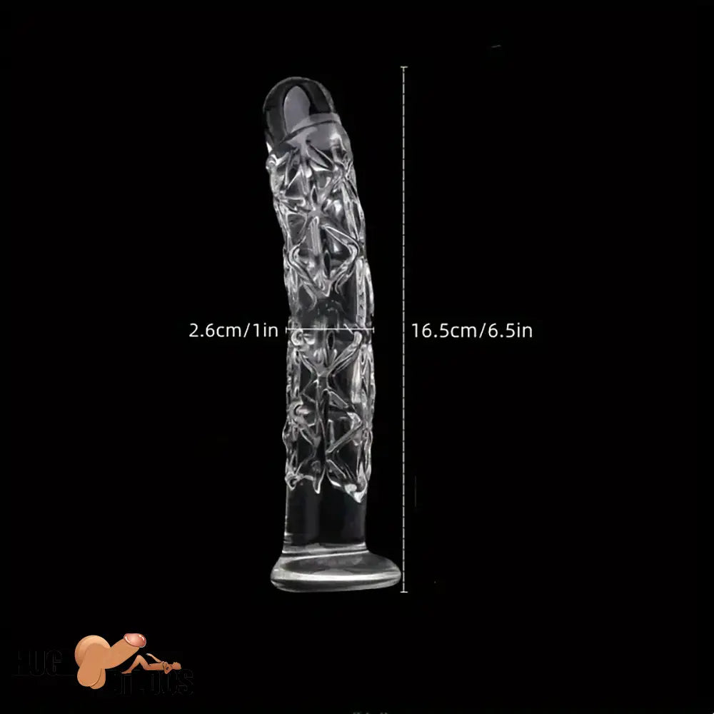 6.5in Clear Unisex Glass Crystal Dildo For Female Male Lesbian Gay Cock