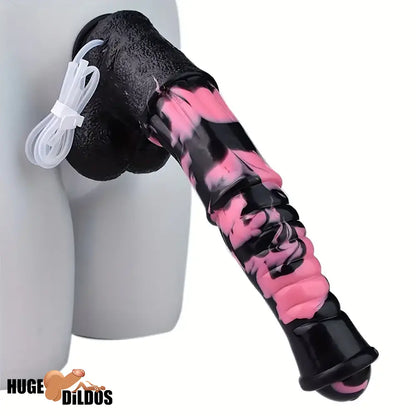 9.64in 13.77 Big Horse Animal Cock Silicone Ejaculation Dildo For Clit Play