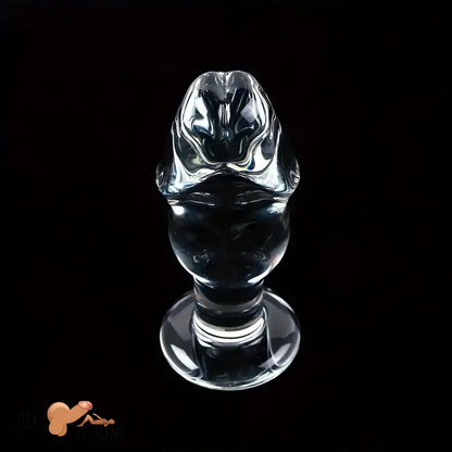4.53in Clear Elegant Glass Crystal Durable Dildo For Female Male With Base