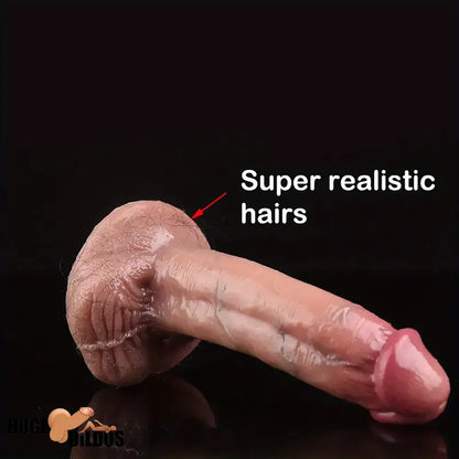 5.71in Soft Real Silicone G Spot Dildo With Blood Vessel For Hands Free Play