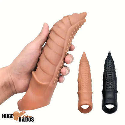 8.66in Wolf Head Silicone Cock Sleeve Big Dildo BDSM Sex Toy For Sex