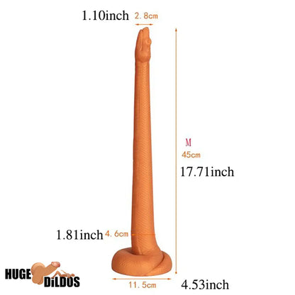 13.78in 17.72in 21.65in Super Long Huge Silicone Soft Snake Cock Dildo