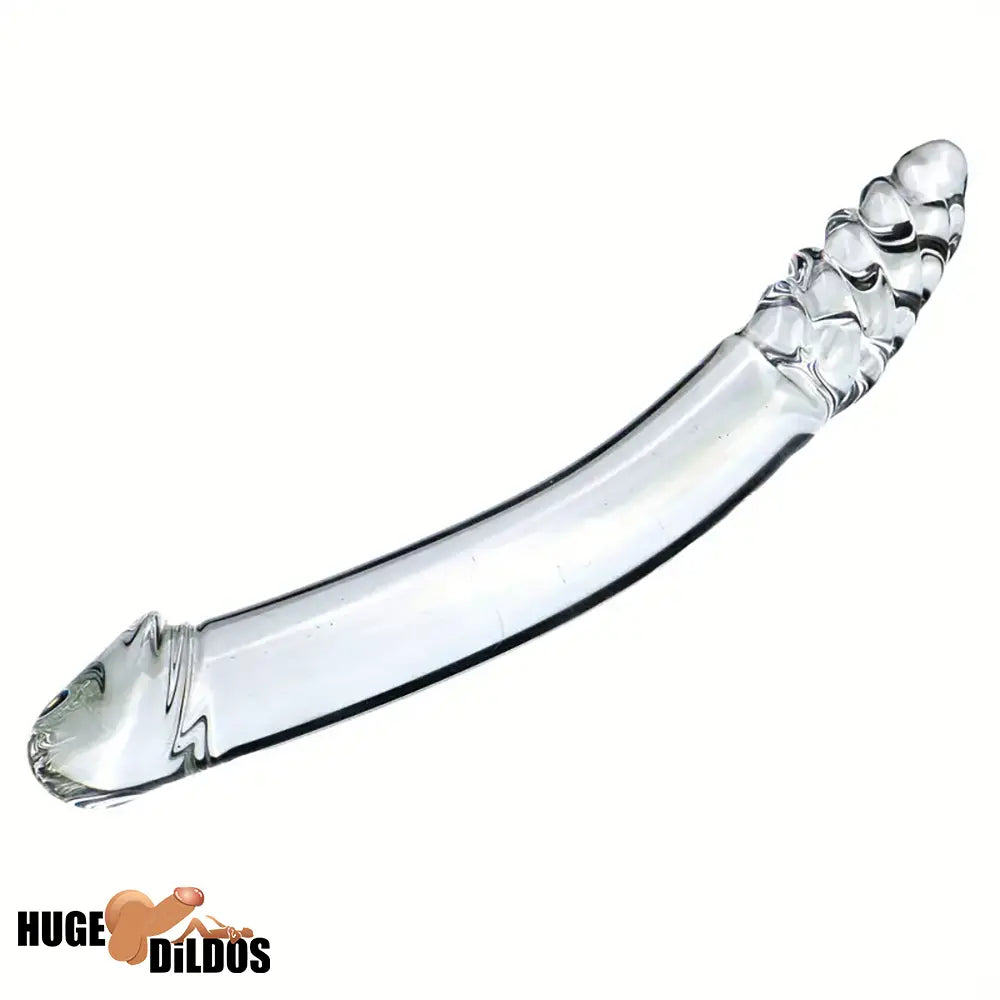 6.49in 8.26in Glass Dual Heads Dildo For G Spot Anal Vaginal Stimulation