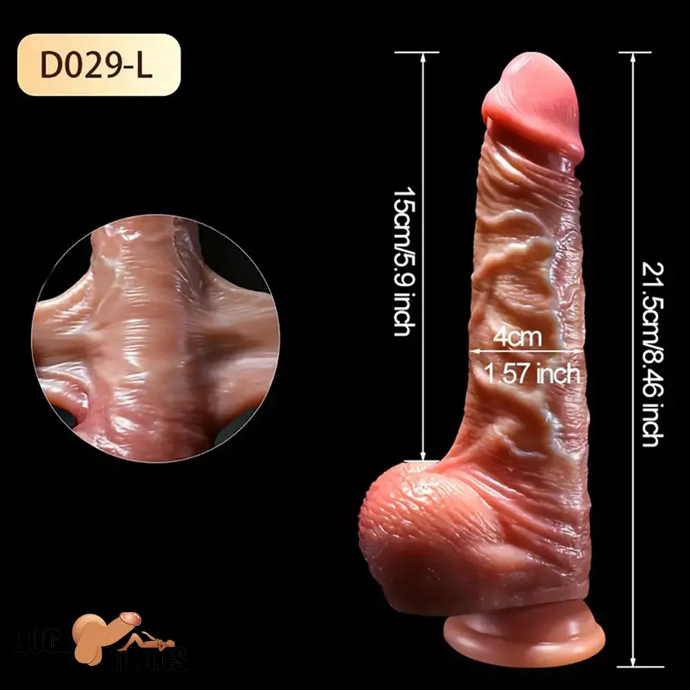 7.08in 8.46in Realistic Prostate Dildo For Women With Sliding Foreskin
