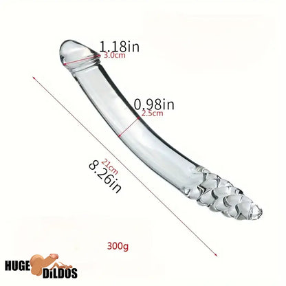 6.49in 8.26in Glass Dual Heads Dildo For G Spot Anal Vaginal Stimulation