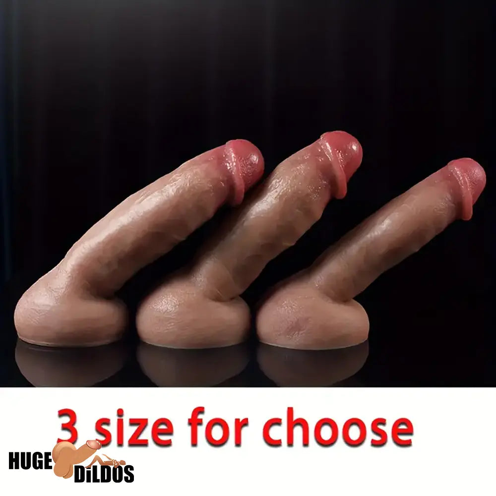 8.66in 9in 9.25in Real Skin Silicone Soft Penis Dildo For Women Clit