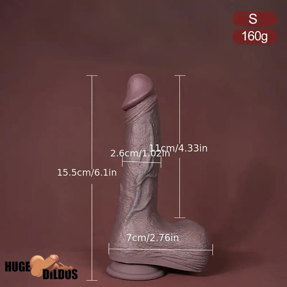 6.1in 7.87in 10.24in Realistic Liquid Silicone Soft Big Penis Anal Dildo