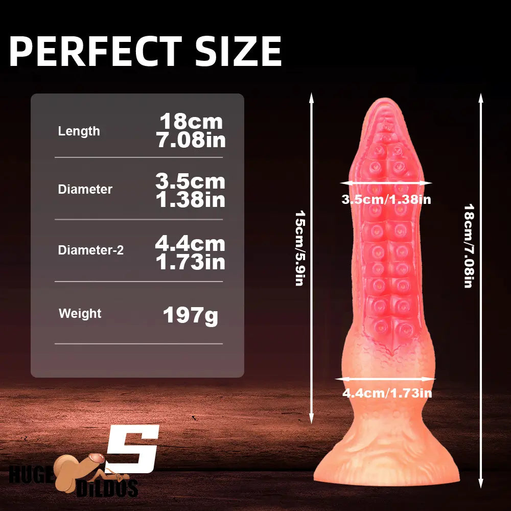 7.08in 9.06in 10.24in 11.81in Octopus Tentacle Cock Silicone Soft Big Dildo