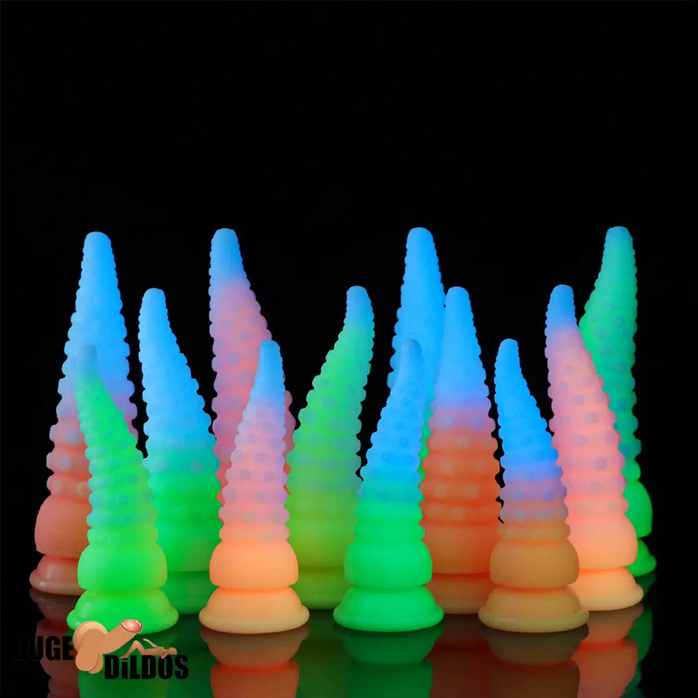 6.42in 7.48in 8.66in Fluorescent Octopus Tentacle Soft Dildo For Men