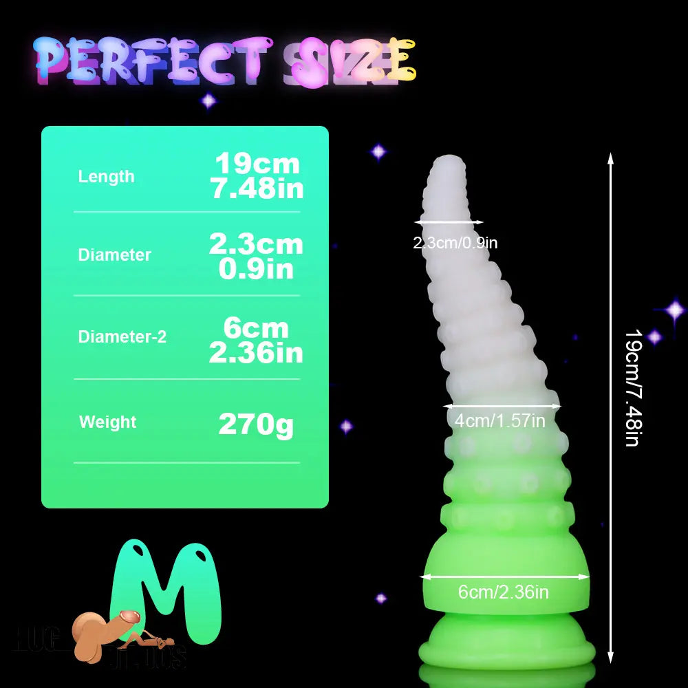 6.42in 7.48in 8.66in Fluorescent Octopus Tentacle Soft Dildo For Men
