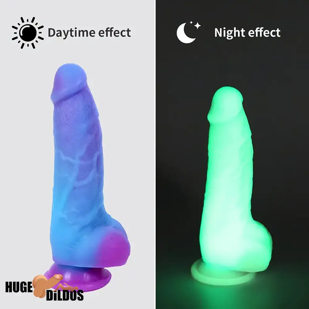7.4in Unisex Soft Flexible Silicone Luminous Prostate Dildo Sex Love Toy
