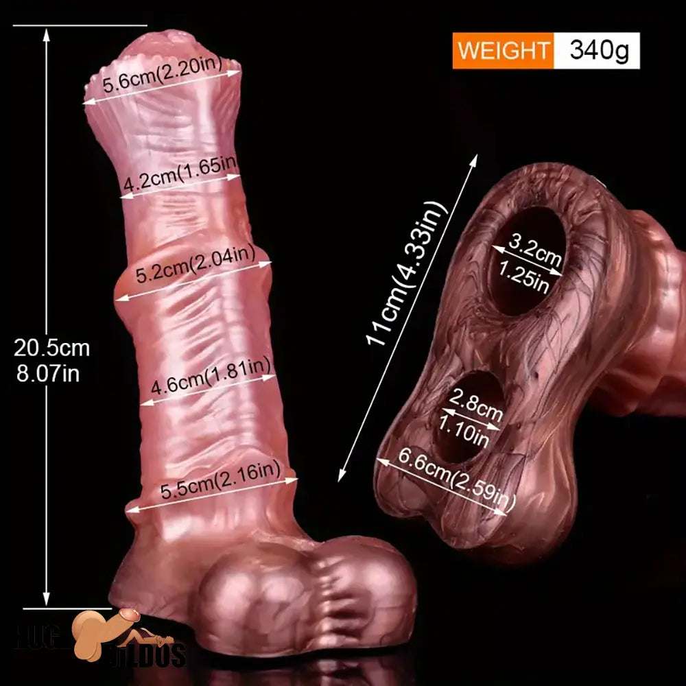 8.07in Fantasy Animal Horse Penis Soft Silicone Soft Dildo Sleeve