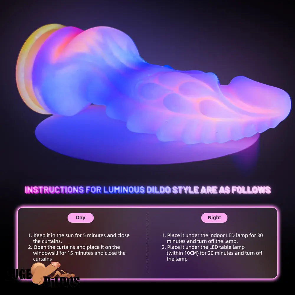 8.46in Colored Luminous Silicone Big Soft Dildo For Women Prostate