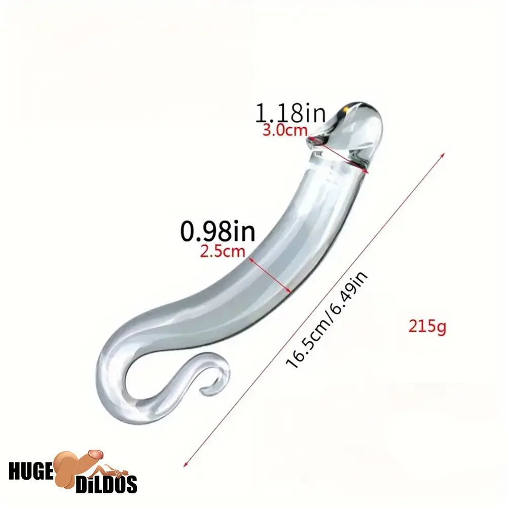 6.49in 8.26in Glass Dual Heads Dildo For G Spot Anal Vaginal Stimulation