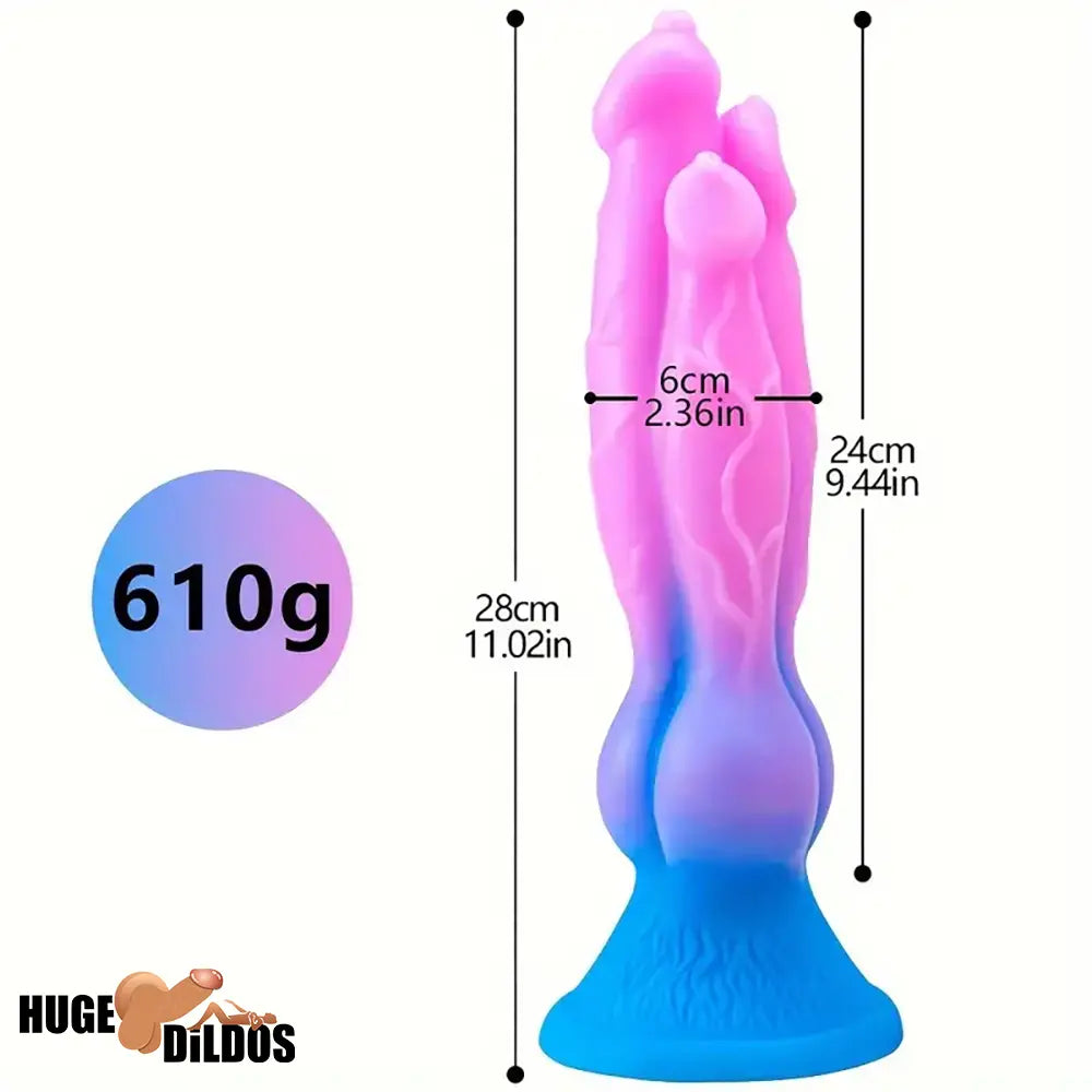 9.44in Colorful Silicone Flexible Fantasy Dog Dildo For BDSM Penis