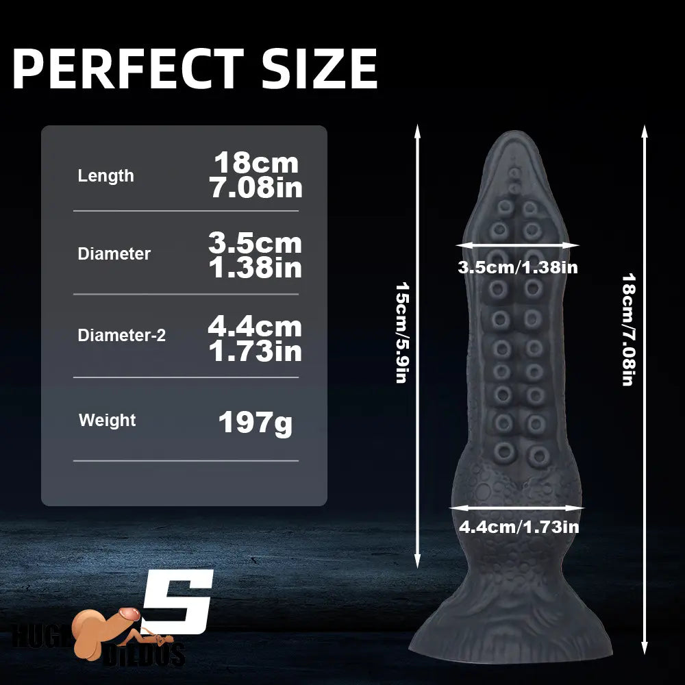 7.08in 9.06in 10.24in 11.81in Octopus Tentacle Cock Silicone Soft Big Dildo