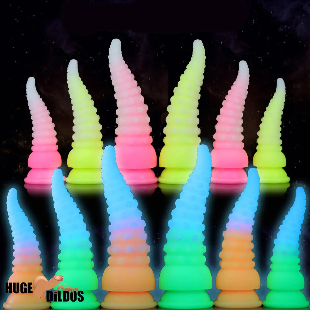 6.42in 7.48in 8.66in Fluorescent Octopus Tentacle Soft Dildo For Men