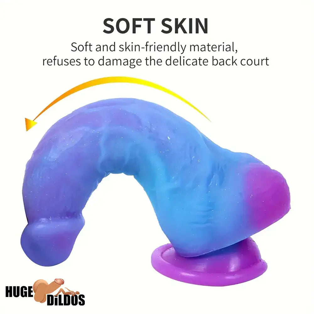 7.4in Unisex Soft Flexible Silicone Luminous Prostate Dildo Sex Love Toy