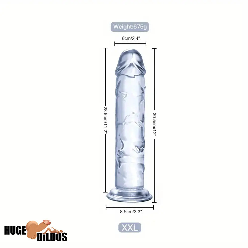 6.3in 7.1in 7.7in 8.5in 9.8in 12in Realistic Clear Cock Dildo With Suction Cup