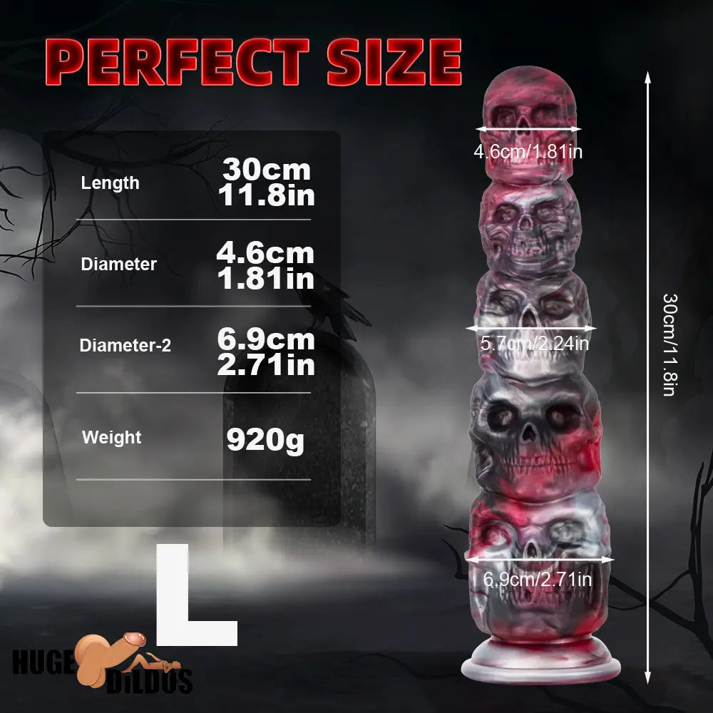 8.66in 11.85in 7.87in 11.02in Pumpkin Skull Odd Silicone Dildo For Clit