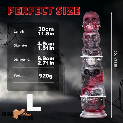 8.66in 11.85in 7.87in 11.02in Pumpkin Skull Odd Silicone Dildo For Clit
