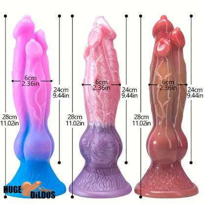 9.44in Colorful Silicone Flexible Fantasy Dog Dildo For BDSM Penis