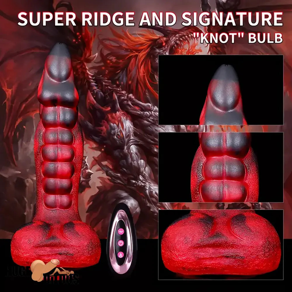 9.25in Retractable Heating Remote Control Vibrating Silicone Dildo Cock