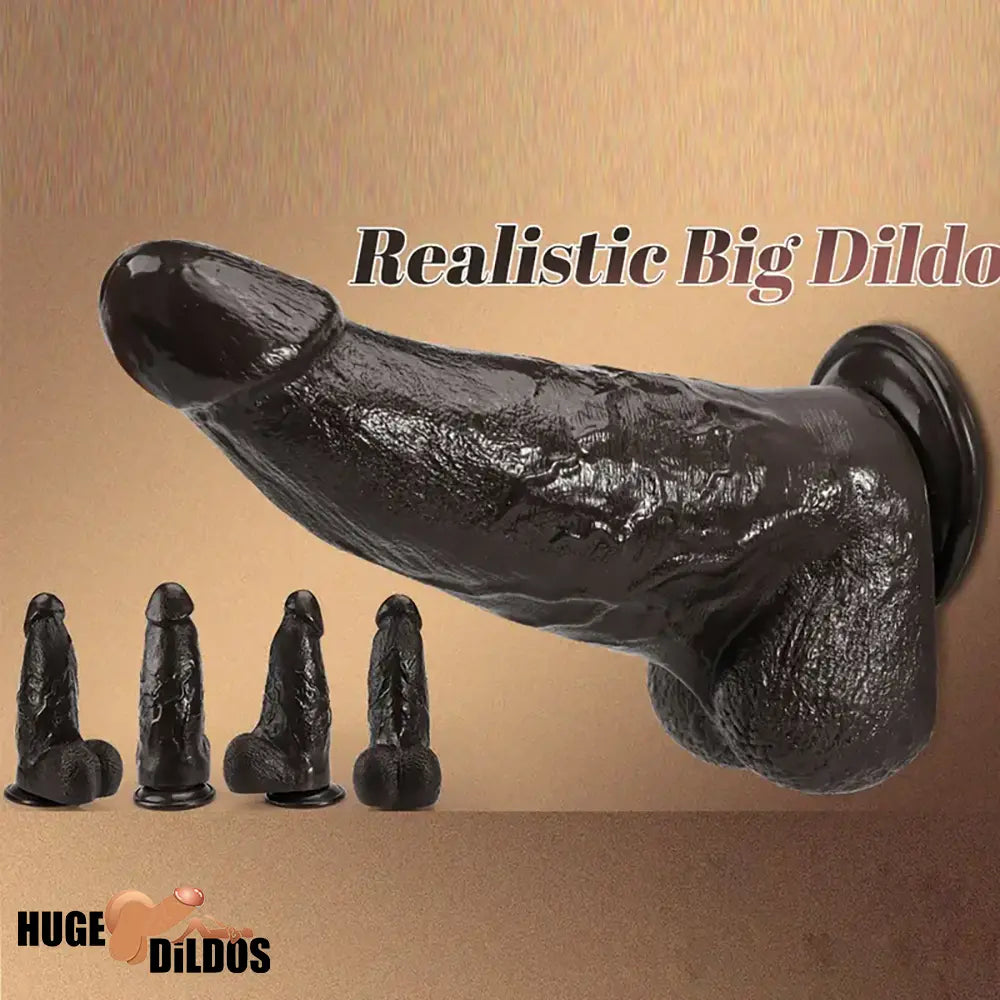 9.84in Superb Skin Sensation Real Thick Ebony Lifelike Dildo For Female