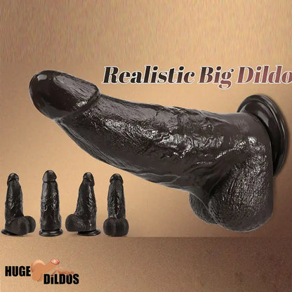 9.84in Superb Skin Sensation Real Thick Ebony Lifelike Dildo For Female