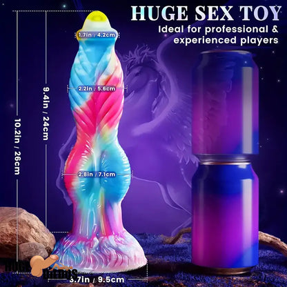 10.2in Fantasy Big Soft Silicone Monster Thrusting Vibrating Dildo Penis