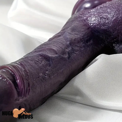 8.66in 8.74in 10.43in Oversized Big Ebony Silicone Flexible Dildo