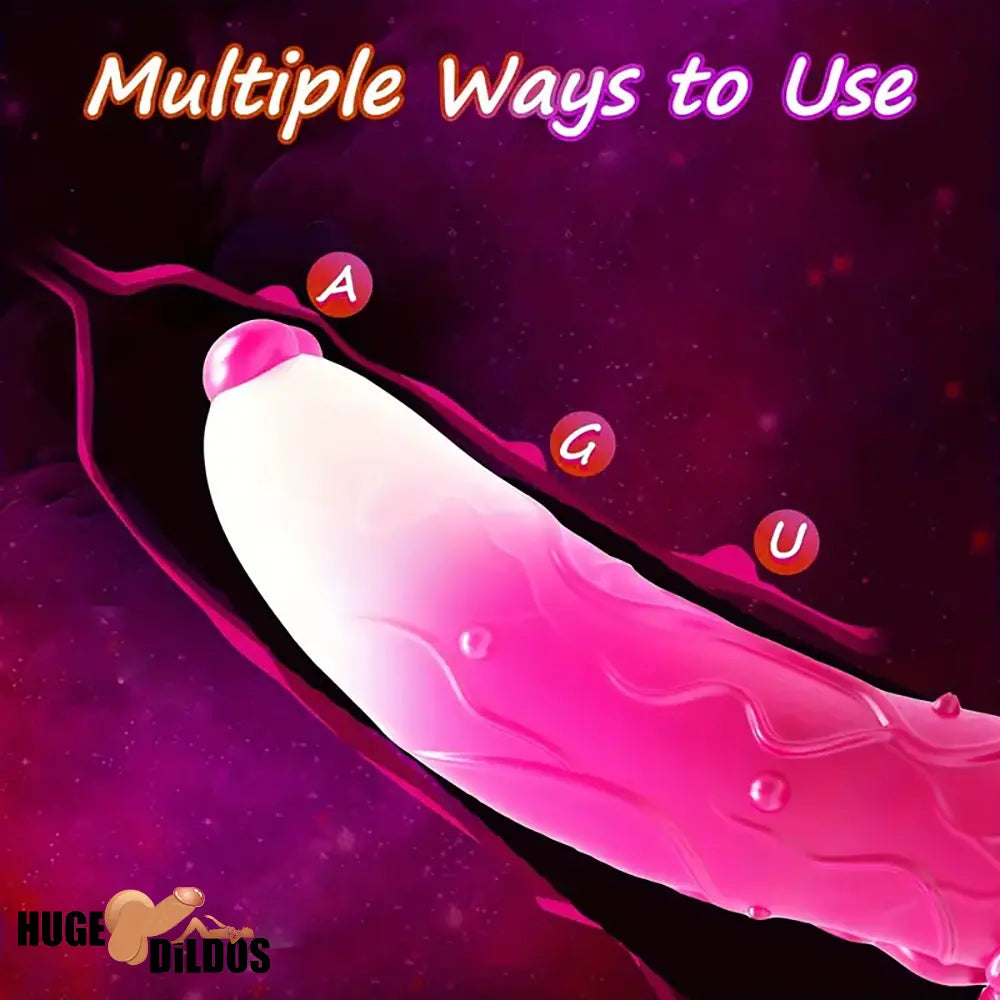7.4in Soft Flexible Silicone Rose Shape Colored Particles Fantasy Dildo