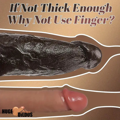 9.84in Superb Skin Sensation Real Thick Ebony Lifelike Dildo For Female