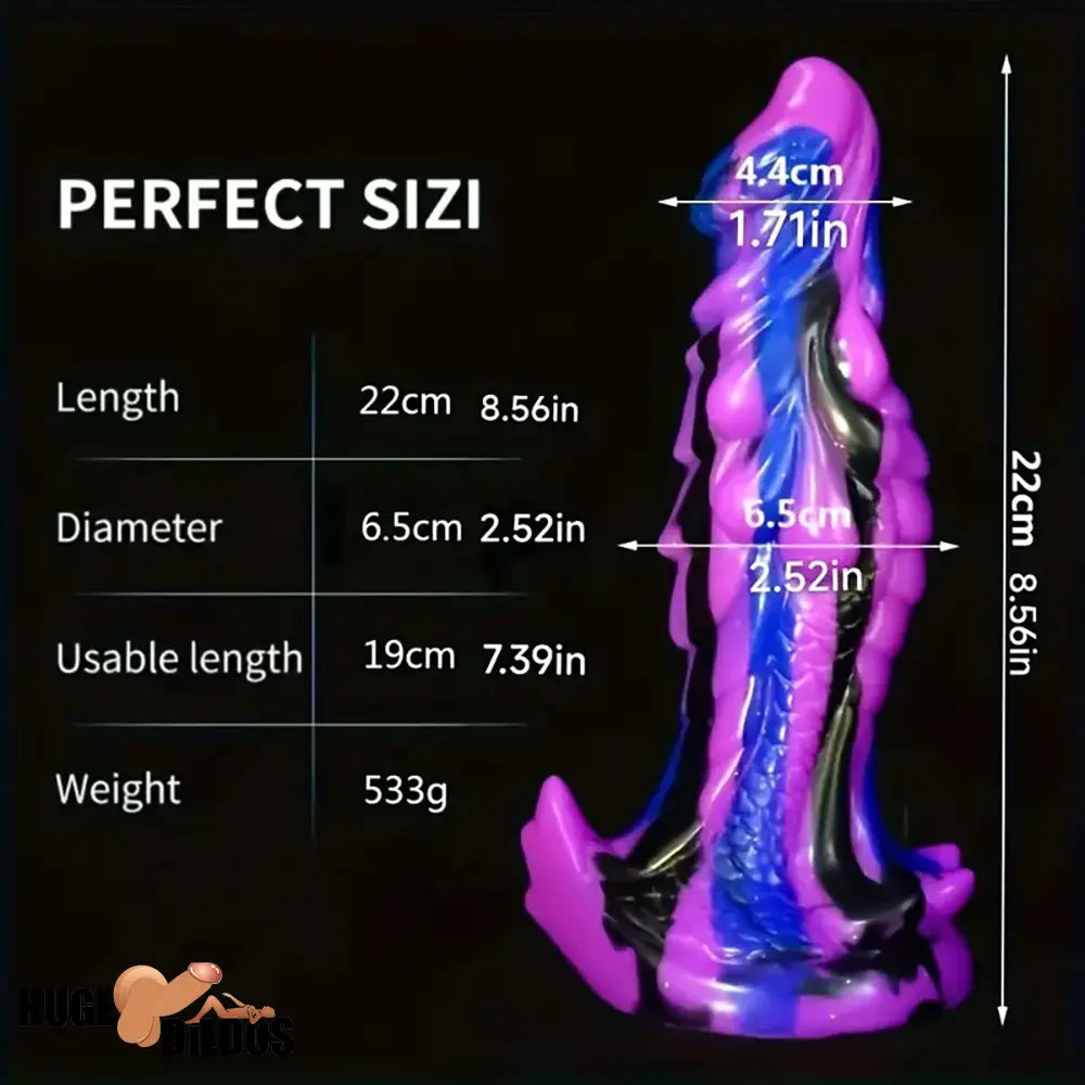 8.56in Large Animal Dragon Odd Silicone Soft Dildo Cock Massager