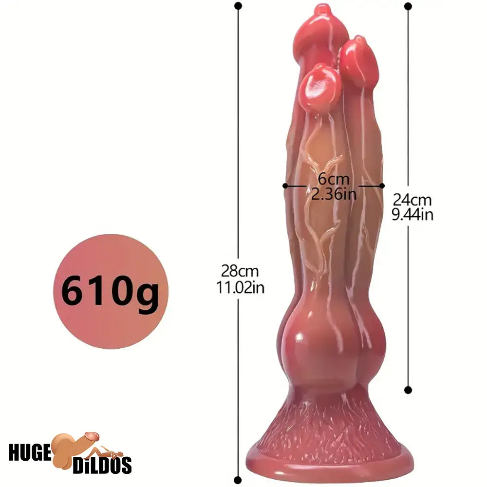 9.44in Colorful Silicone Flexible Fantasy Dog Dildo For BDSM Penis