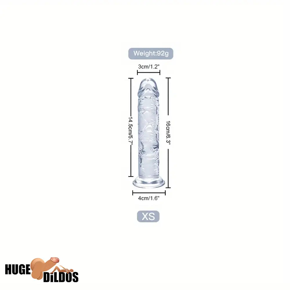 6.3in 7.1in 7.7in 8.5in 9.8in 12in Realistic Clear Cock Dildo With Suction Cup