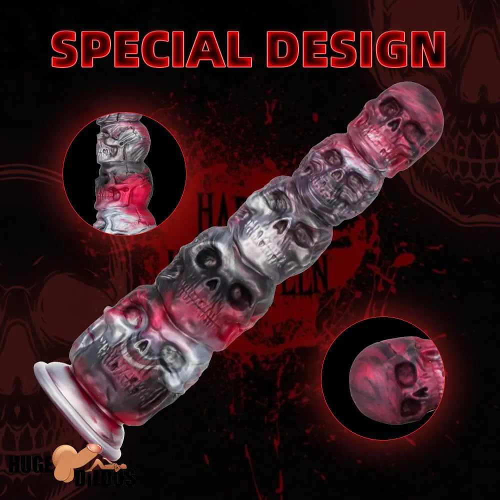 8.66in 11.85in 7.87in 11.02in Pumpkin Skull Odd Silicone Dildo For Clit