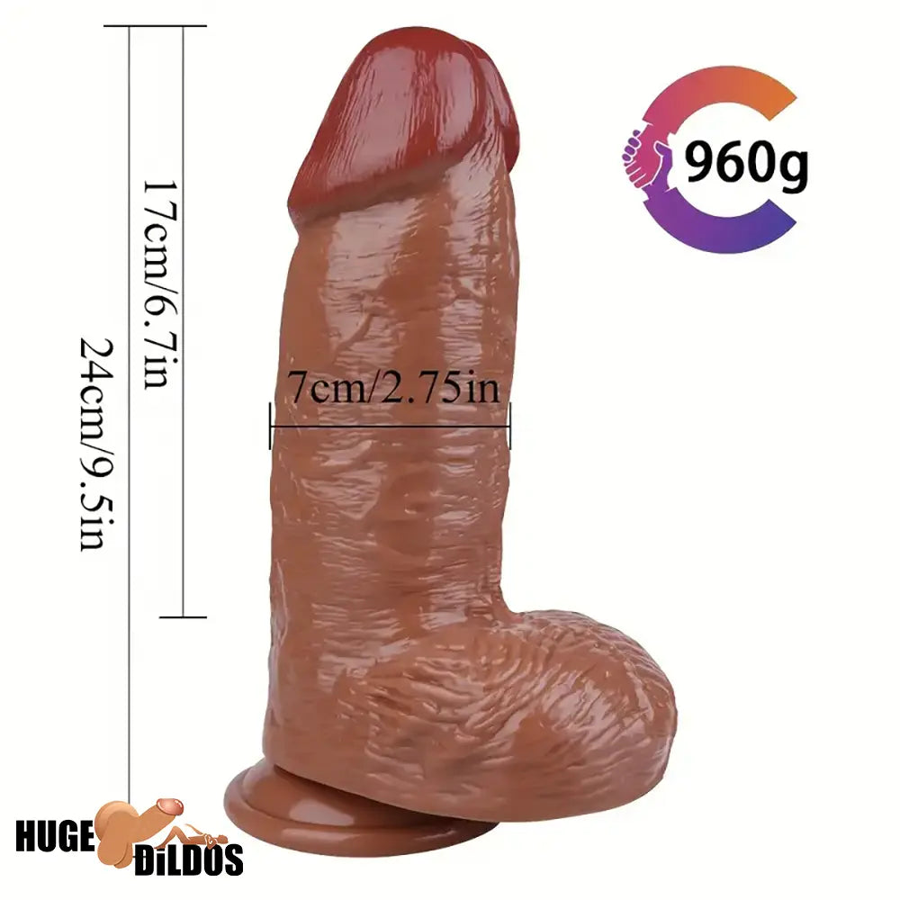 9.5in Big Real Looking Dildo For Women Men Lesbian Gay PVC Sex Tool