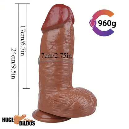 9.5in Big Real Looking Dildo For Women Men Lesbian Gay PVC Sex Tool