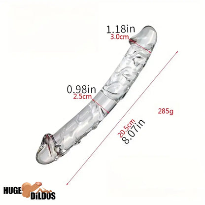 6.49in 8.26in Glass Dual Heads Dildo For G Spot Anal Vaginal Stimulation