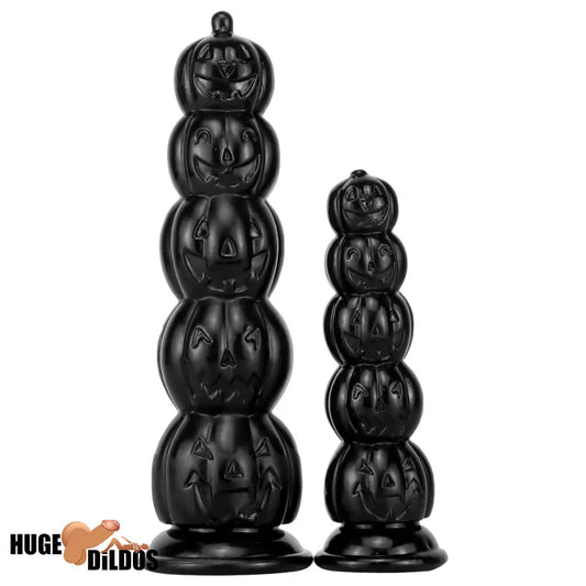 8.668in 11.86in 7.87in 11.02in Pumpkin Skull Odd Head Big Black Cock Dildo