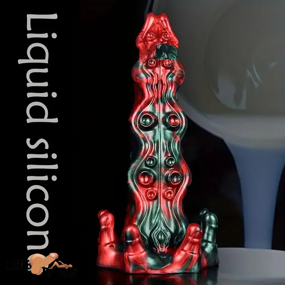 8.46in Red Devils Fantasy Big Monster Silicone Soft Dildo Love Penis