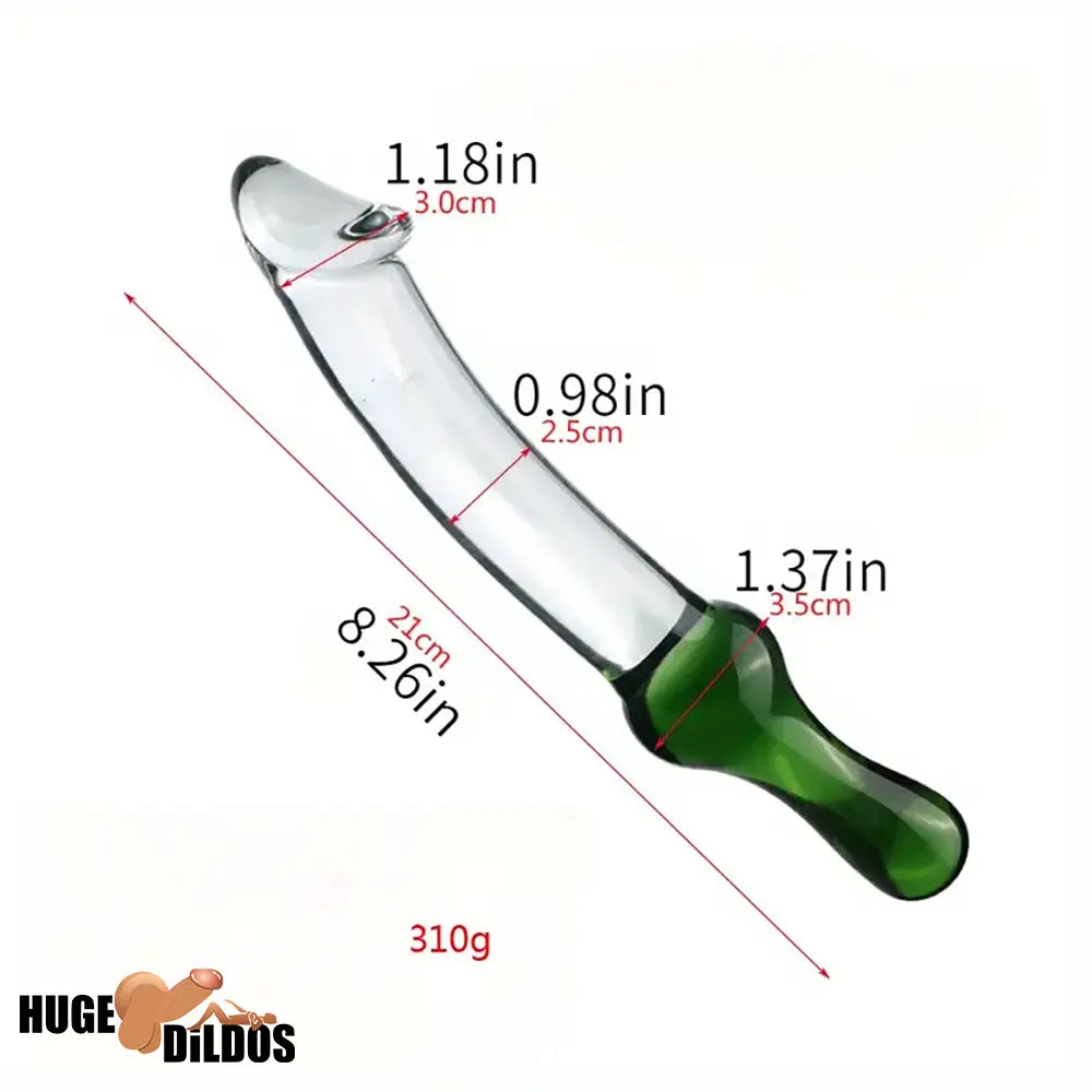 6.49in 8.26in Glass Dual Heads Dildo For G Spot Anal Vaginal Stimulation