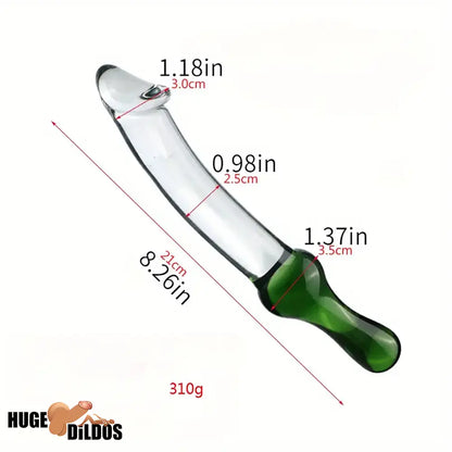 6.49in 8.26in Glass Dual Heads Dildo For G Spot Anal Vaginal Stimulation