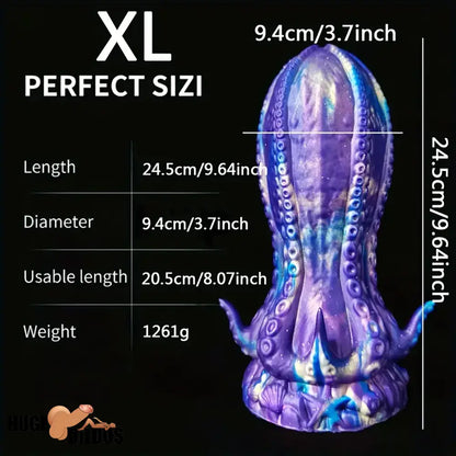 5.5in 6.3in 8.26in 9.64in Gourd Egg Starry Sky Silicone Tentacle Clit Dildo