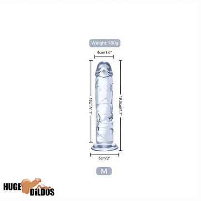 6.3in 7.1in 7.7in 8.5in 9.8in 12in Realistic Clear Cock Dildo With Suction Cup