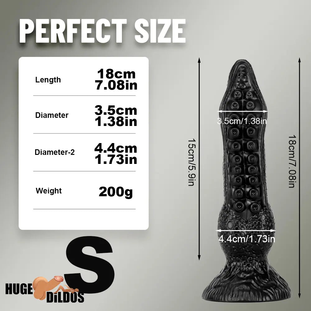 7.08in 9.06in 10.24in 11.81in Big Fantasy Tentacle Octopus PVC Anal Dildo