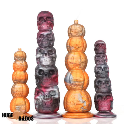 8.66in 11.85in 7.87in 11.02in Pumpkin Skull Odd Silicone Dildo For Clit
