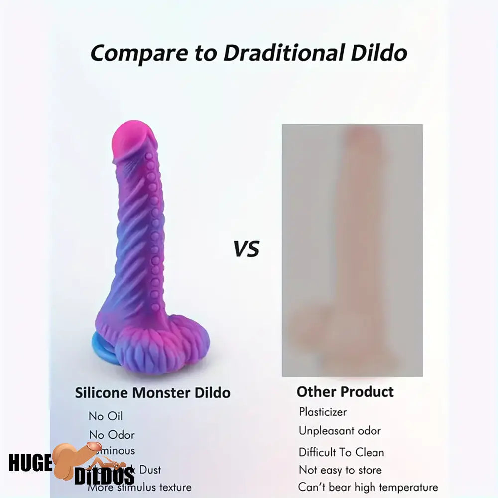 7.48in Soft Silicone Fantasy Monster Body Safe Dildo For Women Clit